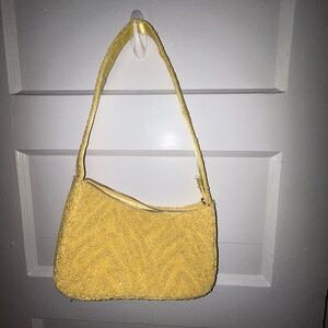 Yellow Textured Shoulder Bag